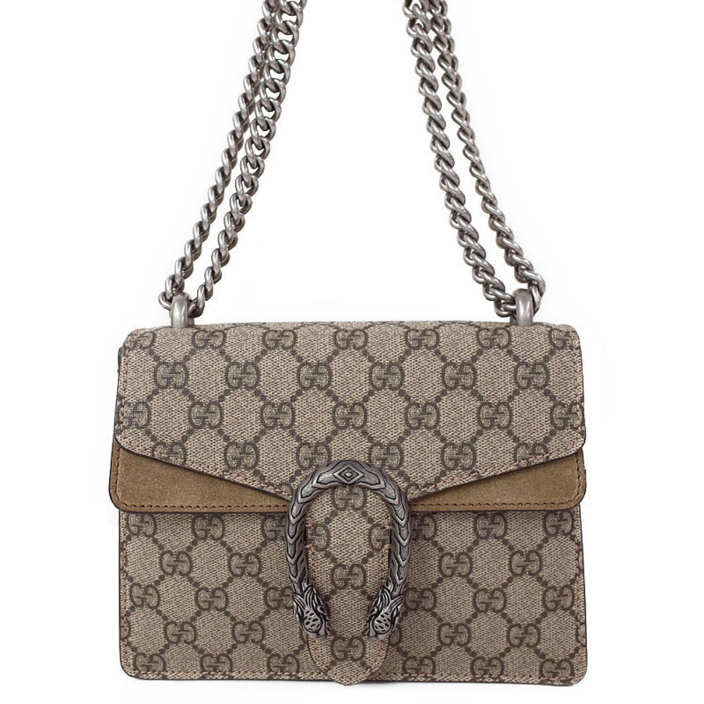 Gucci GG Supreme Dionysus Shoulder Bag Beige x Brown
